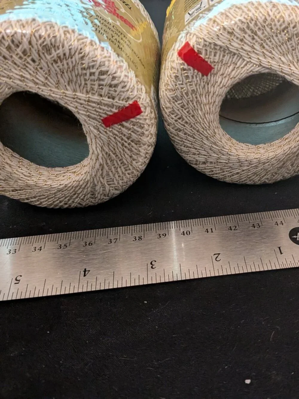 Vintage JP Coats Metallic Crochet Thread White Gold Size 10 Lot of 2